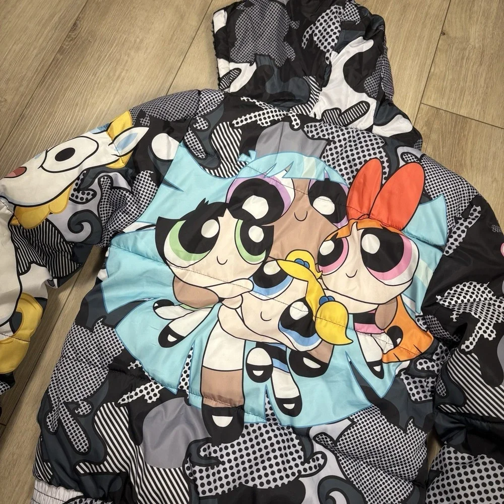 The Powerpuff Girls Members Only‎ Puffer Jacket Kids Size 14/16 Girls Full Zip